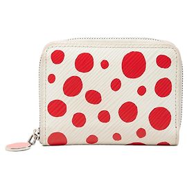 Portafoglio lungo Louis Vuitton in pelle Epi rossa e bianca