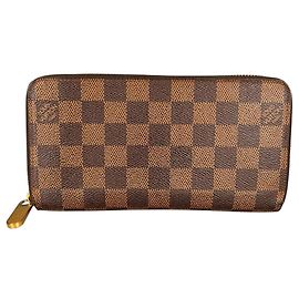 Cartera Zippy Louis Vuitton en lona Damier marrón