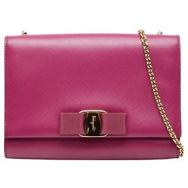 Borsa a tracolla con catena Vara Ribbon Salvatore Ferragamo