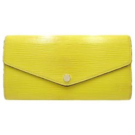 Portafoglio lungo Sarah in pelle Epi giallo Louis Vuitton