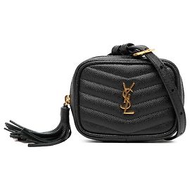 Saint Laurent Camera Bag Lou Monogram Baby Matelasse Grain De Poudre Schwarz