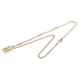 Collana con pendente Chanel Gold CC placcato oro e strass