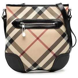 Burberry Beige Supernova Check Tela Cerata Dryden Crossbody