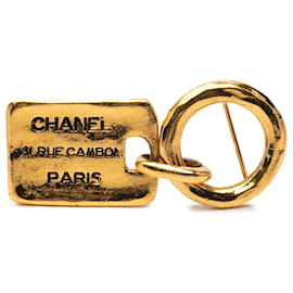 Broche Chanel Gold Gold Plated Rue Cambon Tag