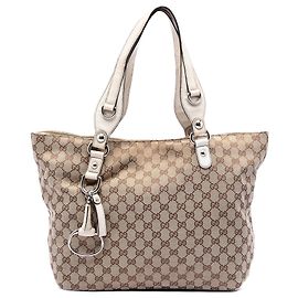 Bolso Tote Icon Bit en lona GG beige de tamaño Medium Gucci
