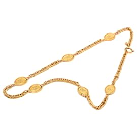 Collana Station Chanel Gold CC Medaglione Corona Placcato Oro