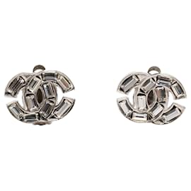 Orecchini a clip Chanel Silver CC in ottone e strass