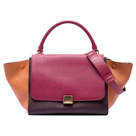 Céline Borsa Celine Trapeze in pelle tricolore rossa misura Medium