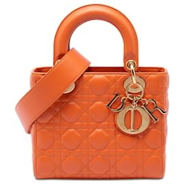 Dior Arancione Pelle di Agnello Small Cannage MyABCDior Lady Dior