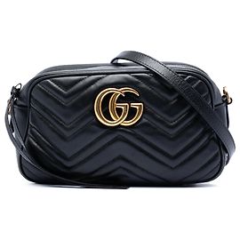 Gucci Black Small GG Marmont Matelasse Calfskin Crossbody