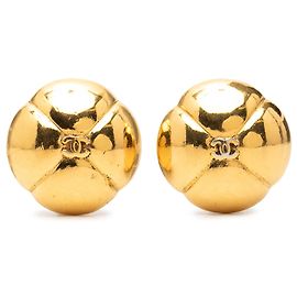Brincos Chanel Gold CC Camelia Clip On banhados a ouro