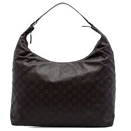 Borsa a tracolla Gucci in nylon GG marrone