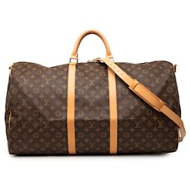 Louis Vuitton Marrone Monogram Keepall Bandouliere 60