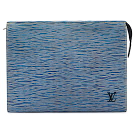 Beauty case Louis Vuitton in Toile Epi Denim blu 26