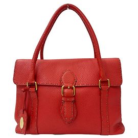 Borsa in pelle rossa Fendi