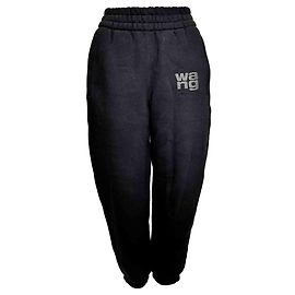 Alexander Wang Logo Jogginghose aus schwarzer Baumwolle