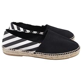 Espadrilles slip-on a righe Off-White in tela nera - Off White