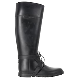 Givenchy Knee-High Regenstiefel mit Schnürung aus schwarzem Gummi