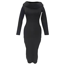 Vestido Nania de punto con hombros descubiertos The Row en nylon negro