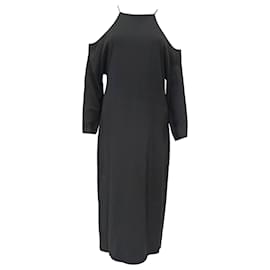 Vestido midi con recortes The Row en viscosa negra