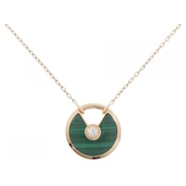 Cartier Amulette 750Pink Gold Malachite Diamond Halskette