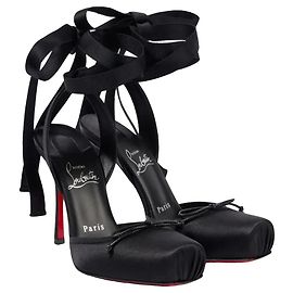 Christian Louboutin Cassia Lace Up Satin Pumps