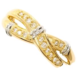Autre Marque Ring aus PT900-Platin und 18K Gelbgold mit Diamant