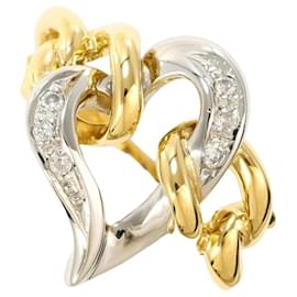 Autre Marque Platin- und Gelbgold-Ring mit Diamant