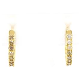 Autre Marque Orecchini a cerchio in oro giallo 18K con diamanti marroni
