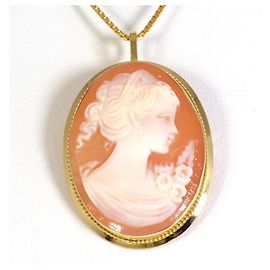 Autre Marque Collana in oro giallo 18K con cammeo in conchiglia