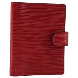 LOUIS VUITTON Epi Mini Agenda Day Planner Cover Red R20077 LV Auth 179965