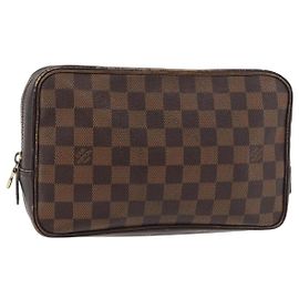 LOUIS VUITTON Damier Ebene Trousse Toilette 25 Clutch Bag N47624 LV Auth BA12764