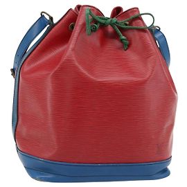 LOUIS VUITTON Epi Noe Schultertasche Dreifarbig Rot Blau M44084 LV Auth 181146