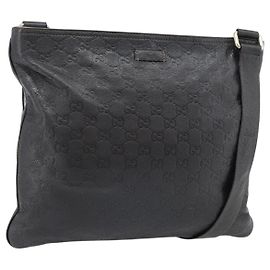 Sac GUCCI GG Canvas Guccissima en cuir Marron Foncé Argent 201446 Auth 181269