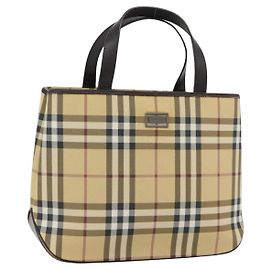 Borsa a mano BURBERRY Nova Check PVC Beige Auth bs35282