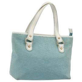 Céline Borsa CELINE C Macadam Canvas Azzurro Oro Autentica 181177