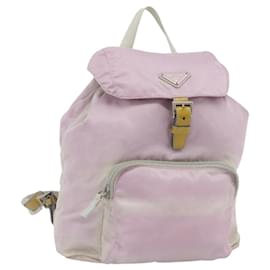 PRADA Rucksack Nylon Rosa Silber Authentisch 181159