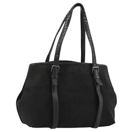 Borsa Tote BOTTEGA VENETA Canvas Nero 256763 Auth bs35124