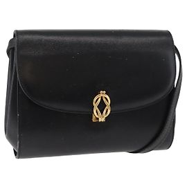 Borsa a Spalla GUCCI in Pelle Nera e Oro 004 056 0219 Auth 181308