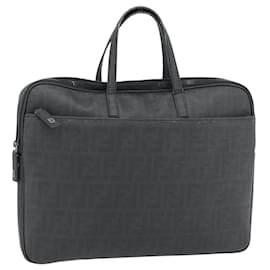 Borsa a Mano FENDI Zucca Canvas PVC Nero Argento Autentica 181259