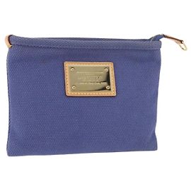 LOUIS VUITTON Antigua Pochette Platt PM Pochette Blu M40070 LV Auth 179777V