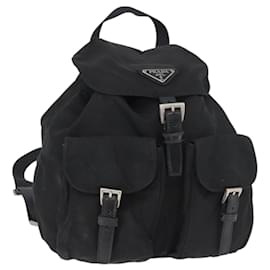 Zaino PRADA Nylon Nero Argento Auth 178309 - Prada