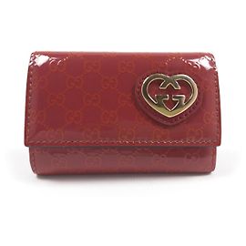 Gucci GG Marmont Karten- und Schlüsseletui aus Lackleder