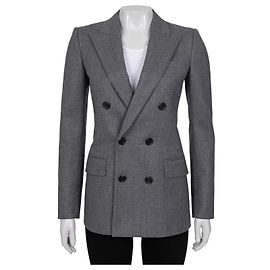 NWOT Saint Laurent Grey Wool Fitted Jacket - Size S / FR36 Pre-owned