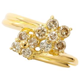 Autre Marque 18K Gelbgold-Ring mit braunem Diamanten