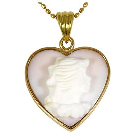 Autre Marque Collana in oro giallo 18K con cammeo in conchiglia