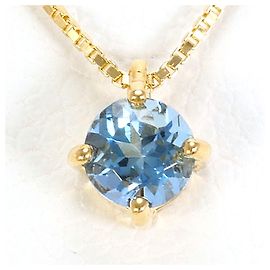 Autre Marque 18K Gelbgoldhalskette mit Aquamarin