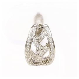 Orecchini a lobo in oro bianco 18K e diamanti - Autre Marque