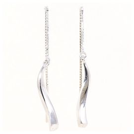 Autre Marque Brincos de corrente em ouro branco 18K
