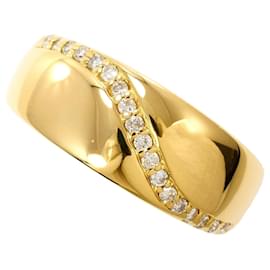 Autre Marque Bague anneau en or jaune 18K et diamants